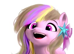 Size: 919x681 | Tagged: safe, artist:petaltwinkle, edit, edited screencap, imported from derpibooru, screencap, oc, oc only, oc:petal twinkle, pegasus, pony, background removed, female, g5, mare, open mouth, open smile, simple background, smiling, solo, white background