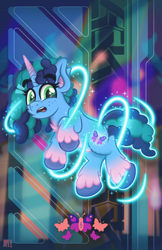 Size: 4400x6800 | Tagged: safe, alternate version, artist:sol-r, imported from derpibooru, pony, unicorn, abstract background, absurd resolution, cutiespark, female, g5, magic, mare, missing the mark, misty brightdawn, my little pony: make your mark, my little pony: make your mark chapter 4, solo