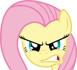 Size: 3499x3156 | Tagged: safe, artist:mio94, imported from derpibooru, part of a set, fluttershy, pony, angry, bust, female, gritted teeth, mare, simple background, solo, teeth, transparent background, vector