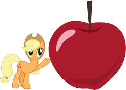 Size: 4200x3000 | Tagged: safe, artist:cloudy glow, imported from derpibooru, applejack, earth pony, pony, bats!, .ai available, apple, female, food, giant food, mare, simple background, solo, transparent background, vector