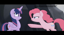 Size: 1332x744 | Tagged: safe, edit, edited screencap, imported from derpibooru, screencap, pinkie pie, twilight sparkle, my little pony: the movie, comic, crossover, miguel o'hara, miles morales, parody, screencap comic, spider-man 2099, spider-man: across the spider-verse