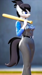 Size: 1080x1920 | Tagged: safe, artist:theebicduck, oc, oc only, anthro, 3d, baseball bat, baseball game, female, source filmmaker, sword, weapon