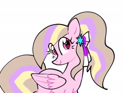 Size: 2048x1551 | Tagged: safe, artist:petaltwinkle, imported from derpibooru, oc, oc:petal twinkle, pegasus, pony, eye clipping through hair, female, looking at you, mare, simple background, smiling, smiling at you, solo, white background