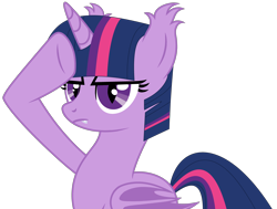 Size: 4740x3590 | Tagged: safe, artist:starshade, artist:twilyisbestpone, derpibooru exclusive, imported from derpibooru, twilight sparkle, alicorn, bat pony, bat pony alicorn, pony, base used, bat ears, bat eyes, bat ponified, bat wings, ear tufts, fangs, female, high res, horn, mare, race swap, rainbow dash salutes, salute, simple background, slit pupils, solo, transparent background, twibat, twilight sparkle (alicorn), wings