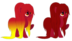 Size: 805x458 | Tagged: safe, artist:selenaede, artist:xx-chanour, imported from derpibooru, oc, oc only, oc:paragon ire, earth pony, pony, alternate design, alternate hair color, alternate hairstyle, base used, female, gradient eyes, gradient mane, mare, simple background, transparent background