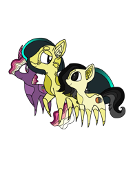 Size: 827x1070 | Tagged: safe, artist:enperry88, imported from derpibooru, oc, oc only, oc:mount cyan, oc:nova sparkle, oc:stale flare, derpibooru community collaboration, 2024 community collab, forgeverse, simple background, transparent background
