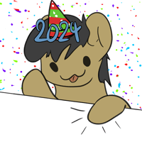 Size: 200x200 | Tagged: safe, artist:fetishsketches, imported from derpibooru, oc, oc only, oc:fetish fuel, earth pony, 2024, animated, confetti, digital art, solo, tongue out