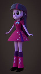 Size: 1080x1920 | Tagged: safe, artist:palmman529, imported from derpibooru, twilight sparkle, human, equestria girls, 3d, anti-magic, boots, clothes, elements of disharmony, evil counterpart, evil grin, grin, shoes, smiling, source filmmaker