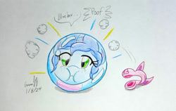 Size: 827x524 | Tagged: safe, artist:gmangamer25, imported from derpibooru, ball, g5, misty brightdawn, morph ball, traditional art