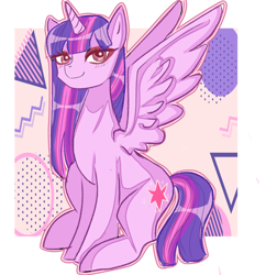 Size: 1928x1989 | Tagged: safe, artist:sanechkaa, imported from derpibooru, twilight sparkle, alicorn, pony, female, mare, sitting, solo, twilight sparkle (alicorn)