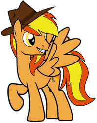 Size: 335x422 | Tagged: safe, artist:noi kincade, imported from derpibooru, oc, oc only, oc:firey ratchet, pegasus, fedora, hat, male, simple background, smiling, solo, transparent background