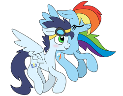 Size: 924x720 | Tagged: safe, artist:dasher666, artist:swirlyquill, edit, imported from derpibooru, rainbow dash, soarin', pegasus, pony, female, male, shipping, soarindash, straight