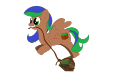 Size: 3000x2000 | Tagged: safe, artist:iamaveryrealperson, imported from derpibooru, oc, oc only, pegasus, pony, flying, gritted teeth, high res, minecraft, mouth hold, ms paint, rope, simple background, smiling, solo, spread wings, teeth, transparent background, wings