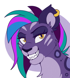 Size: 768x857 | Tagged: safe, artist:lulubell, imported from derpibooru, big cat, leopard, snow leopard, allura, aq bars, bust, evil grin, g5, grin, simple background, smiling, solo, white background