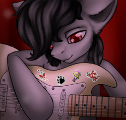 Size: 4200x4000 | Tagged: safe, artist:erie takagi, imported from derpibooru, oc, oc:trigger blow, pegasus, pony, guitar, musical instrument, pegasus oc, wings