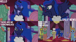 Size: 2000x1123 | Tagged: safe, edit, edited screencap, editor:quoterific, imported from derpibooru, screencap, princess luna, a royal problem, canterlot castle interior, royal guard, running