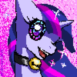 Size: 1600x1600 | Tagged: safe, imported from derpibooru, twilight sparkle, pony, unicorn, bust, pixel art, portrait, solo