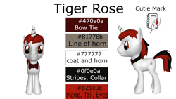 Size: 1920x1080 | Tagged: safe, imported from derpibooru, oc, oc only, oc:tiger rose, unicorn, reference sheet, simple background, solo, white background