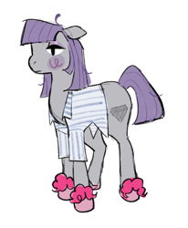 Size: 989x1203 | Tagged: safe, artist:peachybats, imported from derpibooru, maud pie, earth pony, pony, clothes, pajamas, simple background, solo, white background