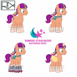 Size: 2560x2560 | Tagged: safe, artist:ramixe dash, imported from derpibooru, sunny starscout, alicorn, pony, g5, g5 to g4, generation leap, male, rule 63, simple background, solo, stallion, sun starchaser, white background
