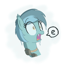 Size: 214x214 | Tagged: safe, artist:truthormare, oc:dusky, bat pony, pony, e, eeee, female, frozen, mare, simple background, solo, speech bubble, surprised, transparent background