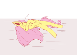 Size: 5897x4219 | Tagged: safe, artist:toxinagraphica, imported from derpibooru, fluttershy, pegasus, pony, cute, ear fluff, female, shyabetes, simple background, sleeping, solo, wings