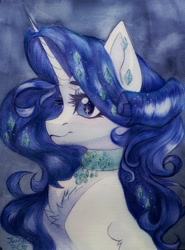 Size: 2979x4016 | Tagged: safe, artist:jsunlight, imported from derpibooru, rarity, pony, unicorn, solo, traditional art, watercolor painting