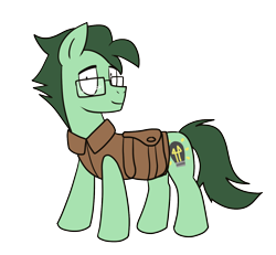 Size: 1258x1162 | Tagged: safe, artist:dimbulb, imported from derpibooru, oc, oc only, oc:dimbulb, pony, derpibooru community collaboration, 2024 community collab, clothes, glasses, simple background, solo, transparent background, vest