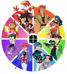 Size: 1752x1921 | Tagged: safe, artist:cerchionero, imported from derpibooru, apple bloom, dog, earth pony, fairy, hedgehog, human, pony, 2-d, agent 3 (splatoon), aloysius o'hare, batman the animated series, ben 10, ben tennyson, color wheel challenge, commander peepers, crossover, dc comics, fairy wings, female, filly, flora (winx club), foal, gem (race), gorillaz, jenny wakeman, littlest pet shop, mad mod, magic winx, male, my life as a teenage robot, omar quaalude, rock & rule, shadow the hedgehog, sonic the hedgehog (series), splatoon, steven universe, teen titans, the joker, the lorax, wander over yonder, wings, winx club, zoe trent