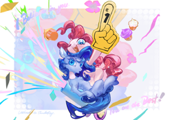 Size: 2388x1668 | Tagged: safe, artist:tingsan, imported from derpibooru, pinkie pie, oc, oc:ray frok, canon x oc, party cannon