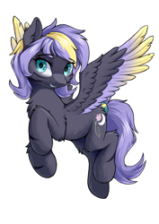 Size: 2894x4093 | Tagged: safe, artist:qwq2233, imported from derpibooru, oc, oc only, oc:moonlit flower, pegasus, pony, simple background, solo, white background, wings