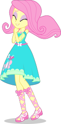 Size: 2001x4031 | Tagged: safe, artist:dustinwatsongkx, imported from derpibooru, fluttershy, equestria girls, eyes closed, female, fluttershy boho dress, simple background, solo, transparent background