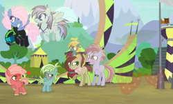 Size: 1472x891 | Tagged: safe, artist:christopherthefreak, imported from derpibooru, oc, oc:apple dumpling, oc:blueberry muffin, oc:darling bolt, oc:dustin lane, oc:light muffin, oc:lime crash, oc:rose quartz hooves, earth pony, pegasus, pony, unicorn, baby, base used, blushing, bowtie, clothes, colt, earth pony oc, female, filly, foal, freckles, heart, horn, magical lesbian spawn, male, offspring, parent:big macintosh, parent:daring do, parent:derpy hooves, parent:doctor whooves, parent:fluttershy, parent:lightning dust, parent:pinkie pie, parent:rainbow blitz, parent:rainbow dash, parent:roseluck, parent:thunderlane, parent:twilight sparkle, parents:daringblitz, parents:daringdash, parents:doctorrose, parents:fluttermac, parents:pinkieblitz, parents:pinkiedash, parents:thunderdust, parents:twerpy, pegasus oc, pony hat, scrunchy face, unicorn oc, uniform, washouts uniform, wings