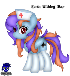 Size: 3840x4154 | Tagged: safe, artist:damlanil, imported from derpibooru, oc, oc only, oc:nurse wishing star, pegasus, pony, clothes, cute, female, gloves, hat, latex, latex gloves, latex socks, looking at you, mare, nurse, nurse hat, show accurate, simple background, socks, solo, standing, transparent background, vector, wings