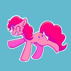 Size: 3000x3000 | Tagged: safe, artist:rylithxd, imported from derpibooru, pinkie pie, earth pony, pony, blue background, female, simple background, solo