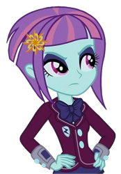 Size: 646x928 | Tagged: safe, imported from derpibooru, sunny flare, human, equestria girls, angry, eyeshadow, makeup, png, shadowbolts, simple background, solo, transparent background