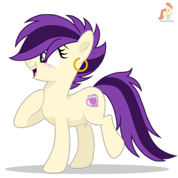 Size: 3577x3577 | Tagged: safe, artist:r4hucksake, imported from derpibooru, oc, oc only, oc:grape soda, earth pony, pony, ear piercing, earring, female, jewelry, mare, piercing, simple background, solo, transparent background