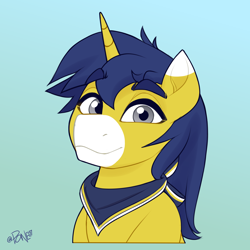 Size: 2704x2704 | Tagged: safe, artist:rivin177, imported from derpibooru, oc, pony, unicorn, accessory, bust, clothes, looking at you, male, portrait, scarf, stallion