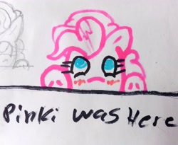 Size: 2599x2130 | Tagged: safe, artist:elidiotadelaesquina, imported from derpibooru, pinkie pie, kilroy was here, sketch