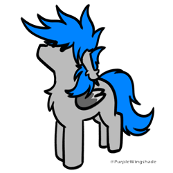 Size: 3000x3000 | Tagged: safe, artist:purple wingshade, imported from derpibooru, oc, oc only, oc:linkle, pegasus, pony, chest fluff, colored wings, cute, ear fluff, long ears, male, multicolored wings, simple background, small, solo, stallion, transparent background, wings