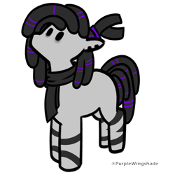 Size: 3000x3000 | Tagged: safe, artist:purple wingshade, imported from derpibooru, oc, oc only, oc:vick, pony, bags under eyes, clothes, cute, ear piercing, male, multicolored hair, piercing, scarf, simple background, small, solo, stallion, stripes, transparent background