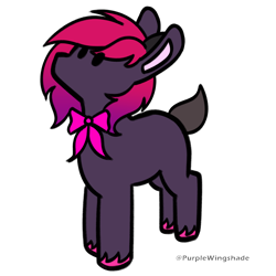 Size: 3000x3000 | Tagged: safe, artist:purple wingshade, imported from derpibooru, oc, oc only, oc:nixxx, hybrid, pony, bow, bowtie, bunny ears, cute, gradient mane, hoof fluff, male, simple background, small, solo, stallion, transparent background