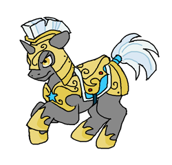 Size: 702x674 | Tagged: safe, artist:necronyancy, imported from derpibooru, pony, unicorn, armor, frown, royal guard, royal guard armor, simple background, solo, white background