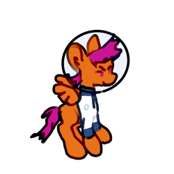 Size: 1280x1280 | Tagged: safe, artist:ponyvillez, imported from derpibooru, scootaloo, pegasus, pony, astronaut, simple background, smiling, smirk, solo, space helmet, transparent background