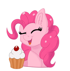 Size: 1938x1968 | Tagged: safe, artist:cinematic-fawn, imported from derpibooru, pinkie pie, pony, cupcake, food, simple background, solo, white background