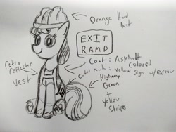 Size: 4160x3120 | Tagged: safe, artist:dhm, imported from derpibooru, oc, oc:exit ramp, pony, monochrome, secret santa, sketch, solo, traditional art