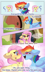 Size: 2560x4096 | Tagged: safe, artist:kebchach, imported from derpibooru, fluttershy, rainbow dash, pegasus, pony, art pack:welcum to birthday artpack, comic:hurricane sluttershy, hurricane fluttershy, blushing, chest fluff, comic, dialogue, female, floppy ears, flutterdash, lesbian, looking at each other, looking at someone, missing cutie mark, no dialogue, open mouth, open smile, question mark, shipping, smiling, speech bubble, text