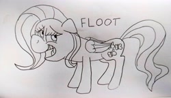 Size: 4096x2353 | Tagged: safe, artist:dhm, imported from derpibooru, fluttershy, pony, cursed image, monochrome, sketch, solo, traditional art