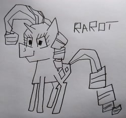 Size: 3131x2942 | Tagged: safe, artist:dhm, imported from derpibooru, rarity, pony, cursed image, monochrome, sketch, solo, traditional art