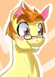 Size: 300x417 | Tagged: safe, artist:frostedminispooner, imported from derpibooru, oc, oc:nursery rhyme, earth pony, pony, ask nursery rhyme, glasses, male, solo, stallion